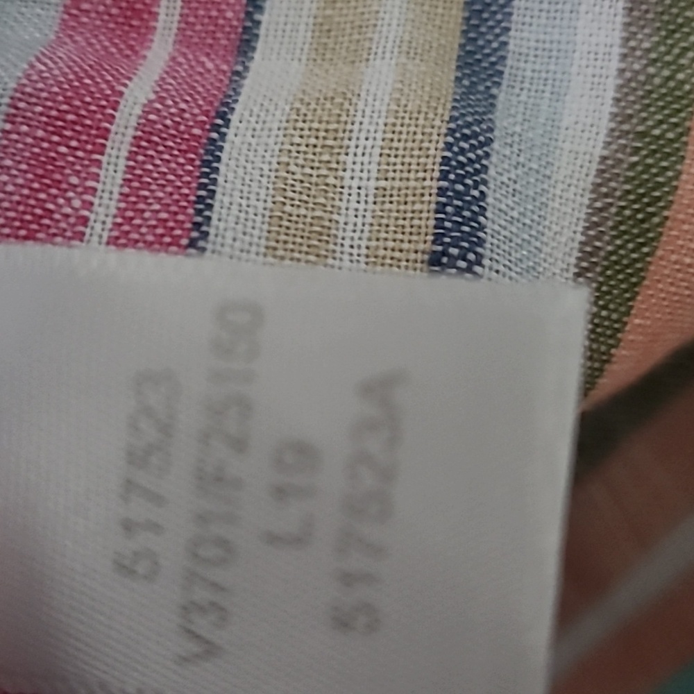 Land's End Linen colorful striped shirt sleeve shirt‎ top sz Small - Picture 7 of 8